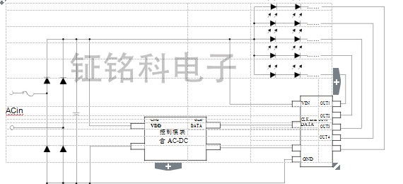 LED电源芯片之五通道智能调光芯片SM2315E的应用特点分析(图1) SM2135E芯片典型应用举例.jpg