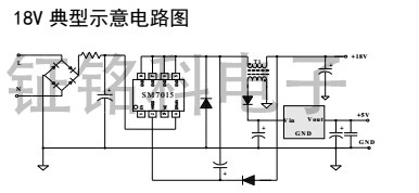 LED电源管理芯片SM7015BUCK高压集成工艺方案应用(图3) SM701518v典型应用示意电路图.jpg