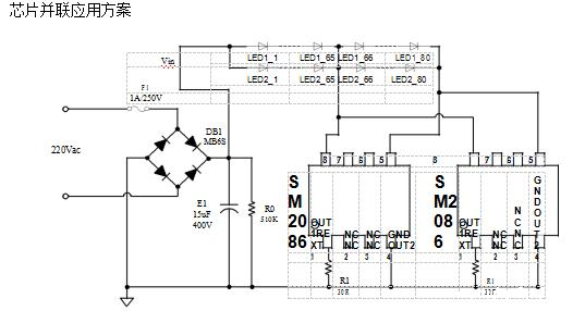 9W球泡灯高压线性恒流驱动ic方案SM2086双通道可完美替换CYT3000A(图2) 9W球泡灯高压线性恒流驱动ic方案SM2086双通道可完美替换CYT3000A(图2)