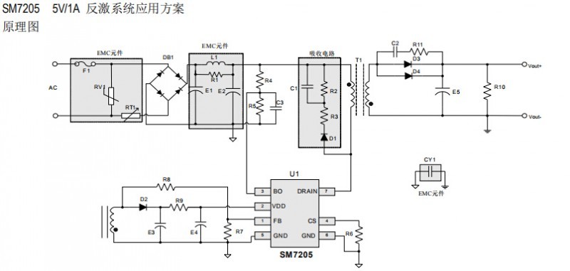SM7205反激系统应用方案