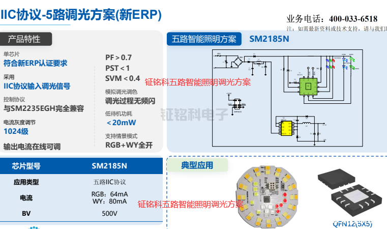 LED驱动芯片五路智能照明调光方案推荐:SM2185N(图1) hth网页版在线登录五路智能照明调光方案.png