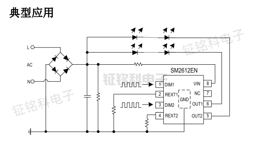 简单实用的3种led恒流驱动电路图(图2) LED恒流驱动电路图-SM2612EN.png
