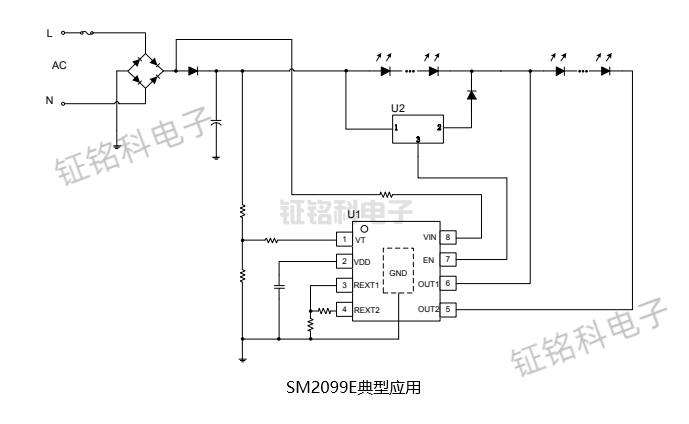 线性全电压2通道驱动芯片SM2099E、SM2199EG、SM2098EH/EHD(图1) SM2099E典型应用.png