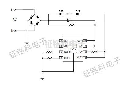 无频闪LED线性恒流控制芯片SM2188EH 满足新ERP 标准(图1) SM2188EH典型应用.jpg