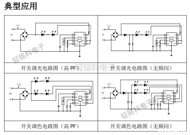 SM2223E开关调光/调色芯片可以替代EG2000B(图1) SM2223E典型应用.jpg